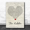 Nik Kershaw The Riddle Script Heart Song Lyric Quote Music Print