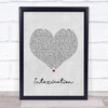 Gentleman Intoxication Grey Heart Song Lyric Quote Music Print
