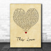 Maroon 5 This Love Vintage Heart Song Lyric Quote Music Print