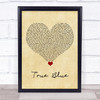 Madonna True Blue Vintage Heart Song Lyric Quote Music Print