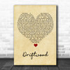 Travis Driftwood Vintage Heart Song Lyric Quote Music Print