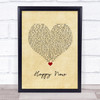 Kygo Happy Now Vintage Heart Song Lyric Quote Music Print
