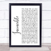 Muse Invincible White Script Song Lyric Quote Music Print