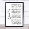 Sia Chandelier White Script Song Lyric Quote Music Print