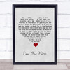 Bruce Springsteen I'm On Fire Grey Heart Song Lyric Quote Music Print