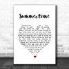 Ella Fitzgerald Summertime White Heart Song Lyric Quote Music Print