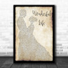 Black Wonderful Life Man Lady Dancing Song Lyric Music Wall Art Print