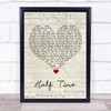 Amy Winehouse Half Time Script Heart Song Lyric Quote Music Print