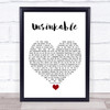 Lucy Spraggan Unsinkable White Heart Song Lyric Quote Music Print