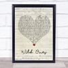 You Me At Six Wild Ones Script Heart Song Lyric Quote Music Print