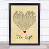 Jim Brickman The Gift Vintage Heart Song Lyric Quote Music Print