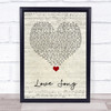 Lana Del Rey Love Song Script Heart Song Lyric Quote Music Print