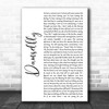 Loyle Carner Damselfly White Script Song Lyric Quote Music Print