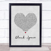 Taylor Swift Blank Space Grey Heart Song Lyric Quote Music Print
