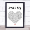 Taylor Swift Sparks Fly White Heart Song Lyric Quote Music Print