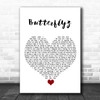 Alicia Keys Butterflyz White Heart Song Lyric Quote Music Print