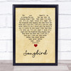 Eva Cassidy Songbird Vintage Heart Song Lyric Quote Music Print