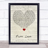 Rod Stewart Pure Love Script Heart Song Lyric Quote Music Print