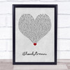 Ed Sheeran Bloodstream Grey Heart Song Lyric Quote Music Print