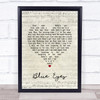 Elton John Blue Eyes Script Heart Song Lyric Quote Music Print