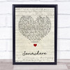 Tom Waits Somewhere Script Heart Song Lyric Quote Music Print