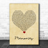 Maroon 5 Memories Vintage Heart Song Lyric Quote Music Print