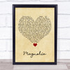 JJ Cale Magnolia Vintage Heart Song Lyric Quote Music Print