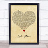 Kelis Lil Star Vintage Heart Song Lyric Quote Music Print