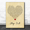 Oasis Step Out Vintage Heart Song Lyric Quote Music Print