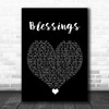 Florida Georgia Line Blessings Black Heart Song Lyric Quote Music Print