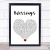 Florida Georgia Line Blessings White Heart Song Lyric Quote Music Print