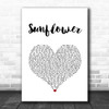 Rex Orange County Sunflower White Heart Song Lyric Quote Music Print