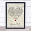 Alexander O'Neal Sunshine Script Heart Song Lyric Quote Music Print