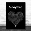 Ariana Grande Everytime Black Heart Song Lyric Quote Music Print