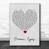 Billie Eilish Ocean Eyes Grey Heart Song Lyric Quote Music Print