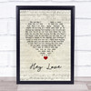 Stevie Wonder Hey Love Script Heart Song Lyric Quote Music Print