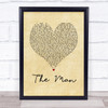 Taylor Swift The Man Vintage Heart Song Lyric Quote Music Print