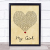 Dylan Scott My Girl Vintage Heart Song Lyric Quote Music Print