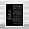 George Ezra Budapest Black Script Song Lyric Quote Music Print