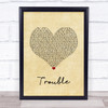 Iggy Azalea Trouble Vintage Heart Song Lyric Quote Music Print