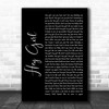 Lady Gaga Hey Girl Black Script Song Lyric Quote Music Print