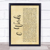 Wretch 32 6 Words Rustic Script Song Lyric Quote Music Print