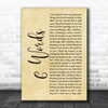 Wretch 32 6 Words Rustic Script Song Lyric Quote Music Print