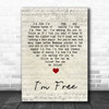 The Who I'm Free Script Heart Song Lyric Quote Music Print