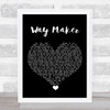 Sinach Way Maker Black Heart Song Lyric Quote Music Print