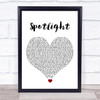 Dappy Spotlight White Heart Song Lyric Quote Music Print