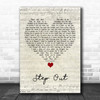 Oasis Step Out Script Heart Song Lyric Quote Music Print