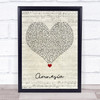 5 Seconds of Summer Amnesia Script Heart Song Lyric Quote Music Print