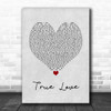 P!nk ft. Lily Allen True Love Grey Heart Song Lyric Quote Music Print