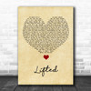 Lighthouse Family Lifted Vintage Heart Song Lyric Quote Music Print